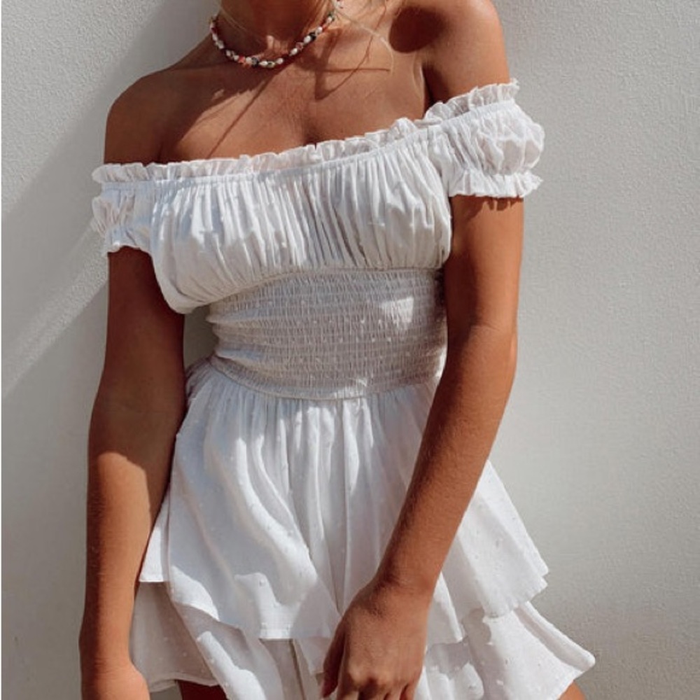 Princess Polly White Off-Shoulder Romper